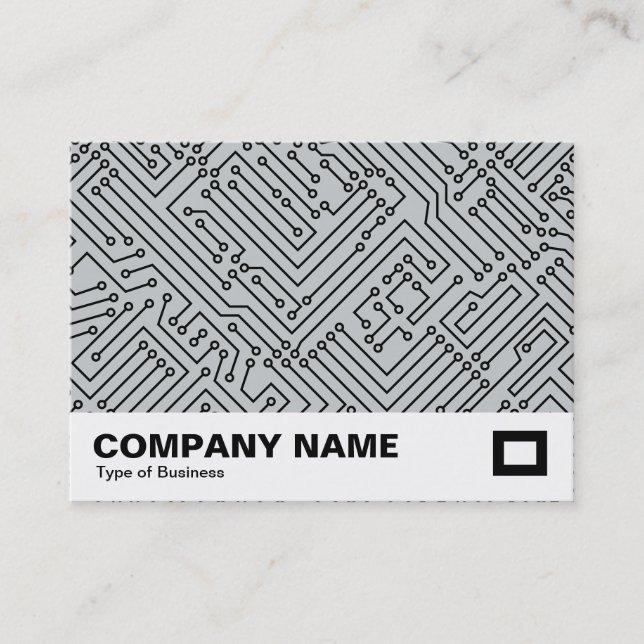 Circuitry - Black on Grey c6cbcc Business Card (Front)