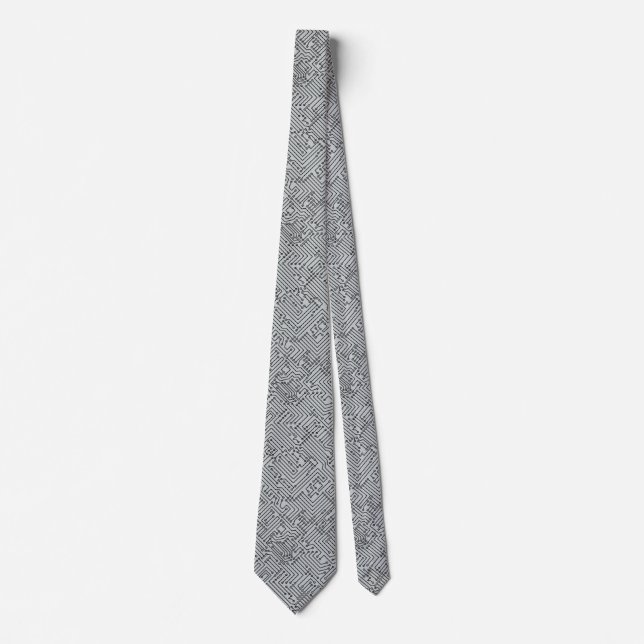 Circuitry - Black on Grey Tie (Front)