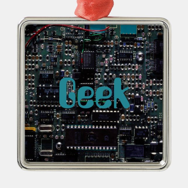 Circuitry Metal Ornament (Front)
