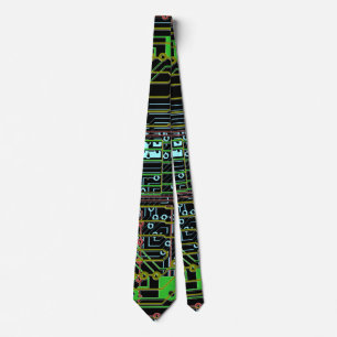 circuits circuit board illustrated colour on blac tie