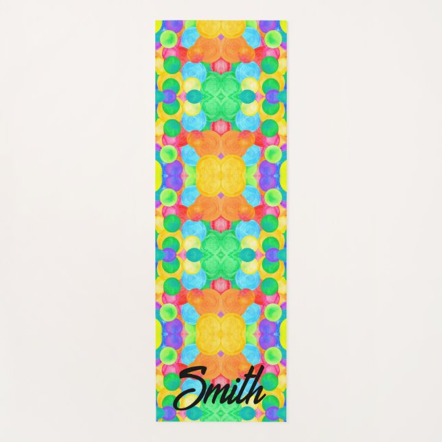 circular abstract art  yoga mat (Front)