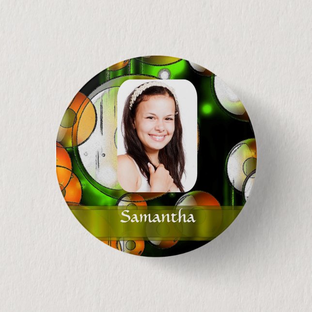 Circular abstract photo template 1 inch round button (Front)