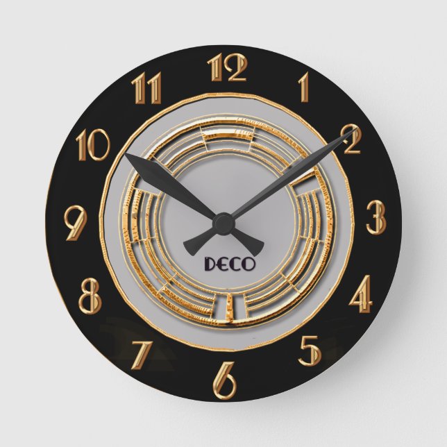 Circular Art Deco Wall Round Clock (Front)