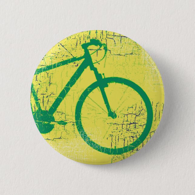 circular bicycle green 2 inch round button (Front)