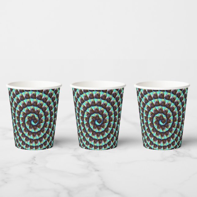 Circular Brown And White Guinea Pig Pattern, Paper Cups (Multi)