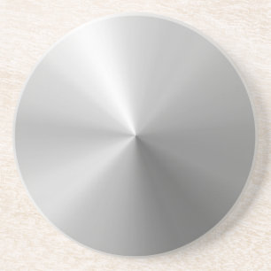 Circular Brushed Aluminum Textured Coaster