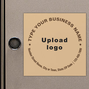 Circular Business Texts, Light Brown Magnetic Card