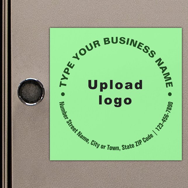Circular Business Texts, Light Green Magnetic Card (Build brand name awareness. Circular pattern texts of business brand on light green magnetic card.)