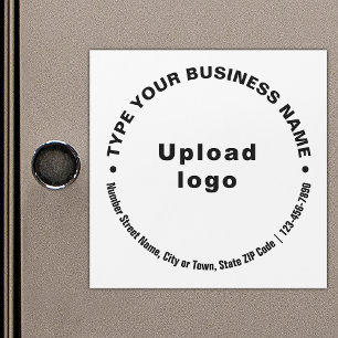 Circular Business Texts on White Magnetic Card