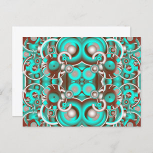 Circular Celestial Concentric Circles Pattern Postcard