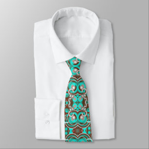 Circular Celestial Concentric Circles Patterned Tie