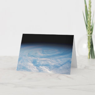 Circular Cloud Formation Over South Pacific Ocean. Card