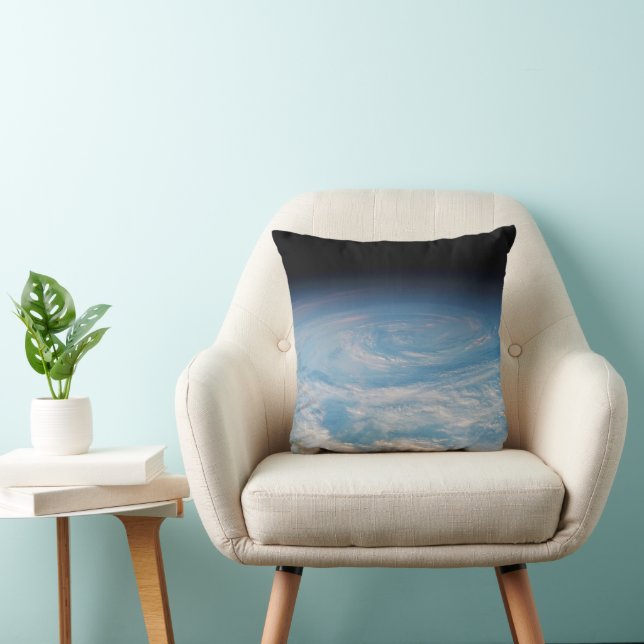 Circular Cloud Formation Over South Pacific Ocean. Throw Pillow (Chair)