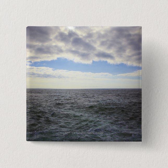 Circular Clouds over the Atlantic Ocean 2 Inch Square Button (Front)