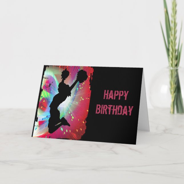 Circular Colorburst with Cheerleader Card (Front)