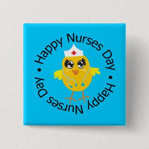 Circular Design Happy Nurses Day 2 Inch Square Button