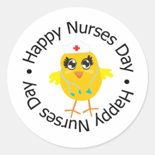 Circular Design Happy Nurses Day Classic Round Sticker