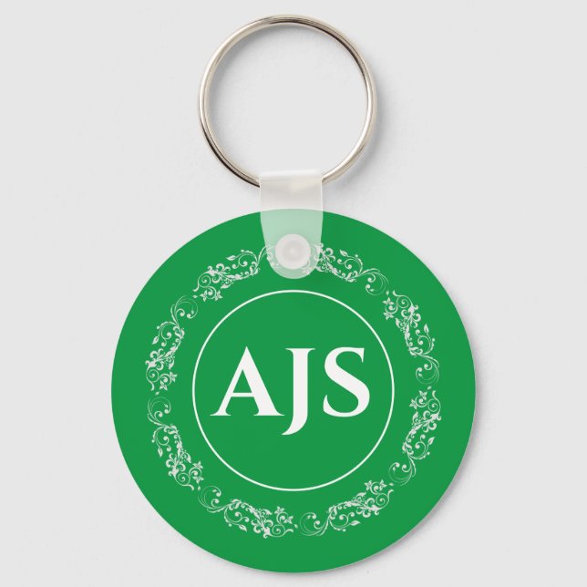 Circular design with Monogramm. Keychain (Front)
