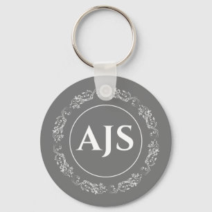 Circular design with Monogramm. Keychain