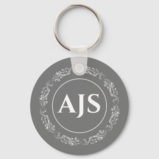 Circular design with Monogramm. Keychain (Front)