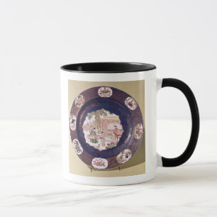 Circular dish with a musical scene mug