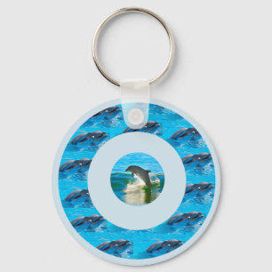 Circular Dolphin Pattern, Keychain