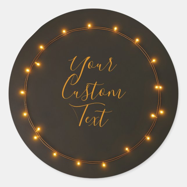 Circular Festive Lights Custom Template Classic Round Sticker (Front)