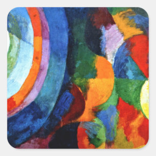 Circular Forms, Sun, Moon--abstract artwork Square Sticker