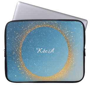 Circular Golden Dust Pattern Laptop Sleeve