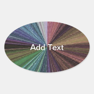 Circular Gradient Earthy Rainbow Oval Sticker