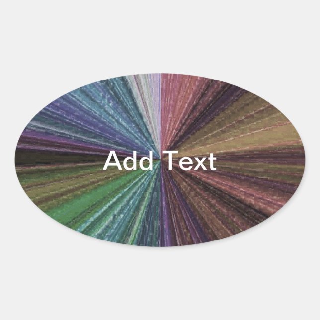 Circular Gradient Earthy Rainbow Oval Sticker (Front)
