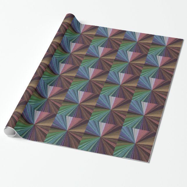 Circular Gradient Earthy Rainbow Wrapping Paper (Unrolled)