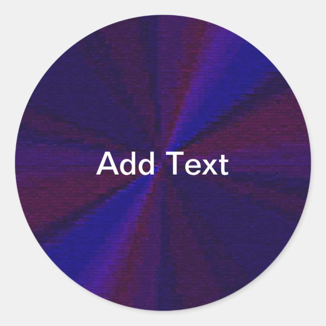 Circular Gradient Patchwork Blue to Purple Classic Round Sticker (Front)