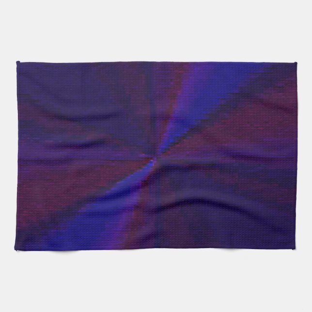 Circular Gradient Patchwork Blue to Purple Kitchen Towel (Horizontal)