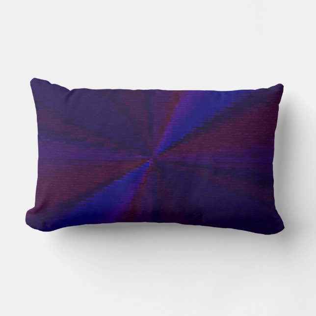 Circular Gradient Patchwork Blue to Purple Lumbar Pillow (Front)