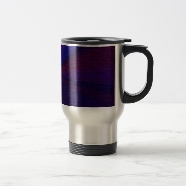 Circular Gradient Patchwork Blue to Purple Travel Mug (Right)