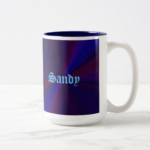 Circular Gradient Patchwork Blue to Purple Two-Tone Coffee Mug