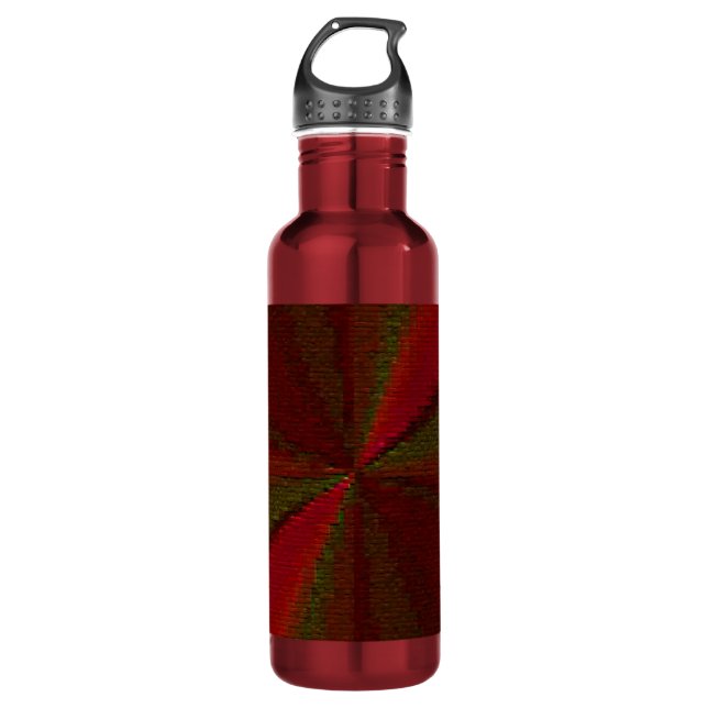 Circular Gradient Patchwork Red to Green 710 Ml Water Bottle (Front)