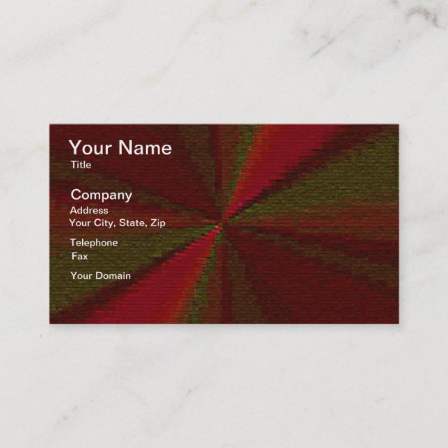 Circular Gradient Patchwork Red to Green Business Card (Front)