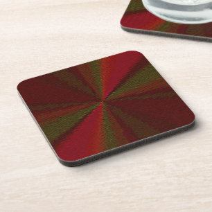 Circular Gradient Patchwork Red to Green Coaster