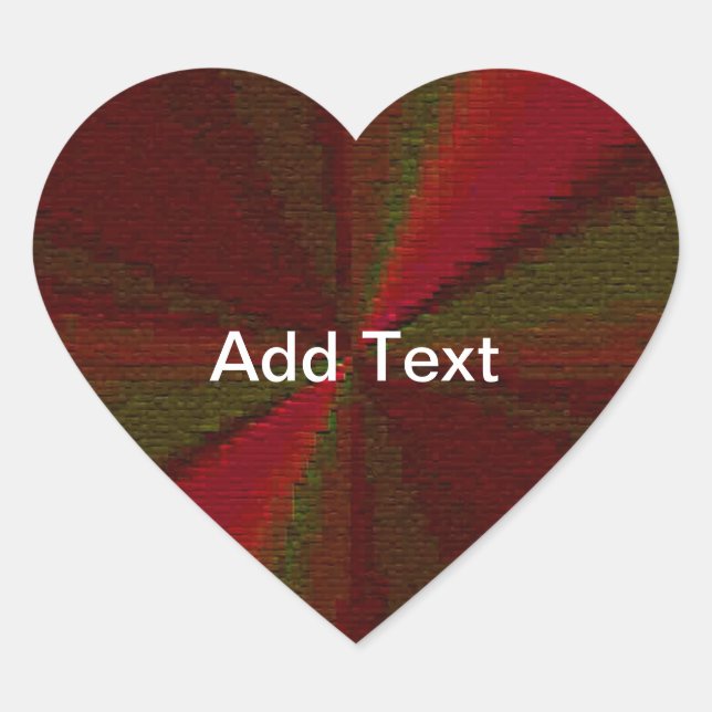 Circular Gradient Patchwork Red to Green Heart Sticker (Front)
