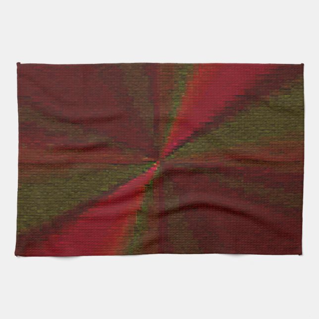 Circular Gradient Patchwork Red to Green Kitchen Towel (Horizontal)