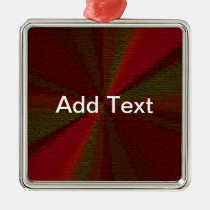 Circular Gradient Patchwork Red to Green Metal Ornament
