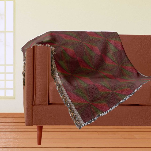 Circular Gradient Patchwork Red to Green Throw Blanket (Circular Gradient Patchwork Red to Green Throw Blanket)