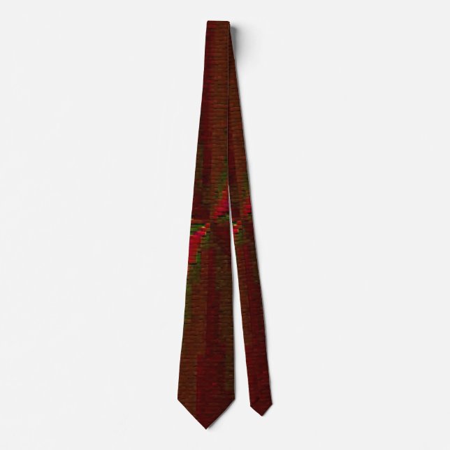 Circular Gradient Patchwork Red to Green Tie (Front)