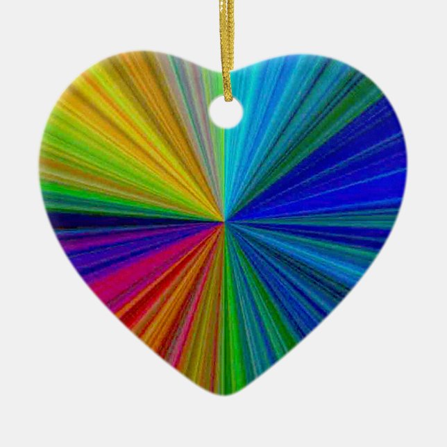 Circular Gradient Rainbow Ceramic Ornament (Front)