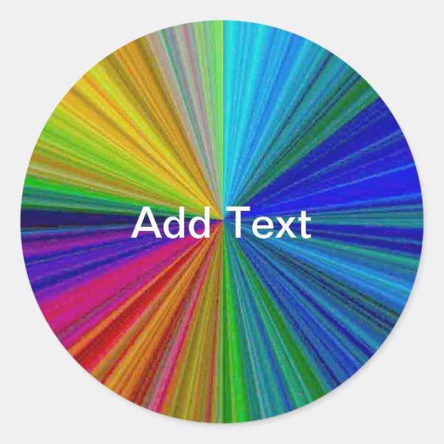 Circular Gradient Rainbow Classic Round Sticker (Front)