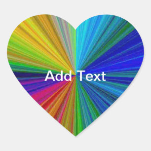 Circular Gradient Rainbow Heart Sticker