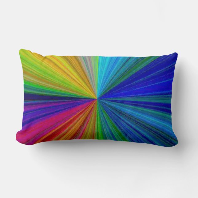 Circular Gradient Rainbow Lumbar Pillow (Front)