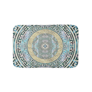 Circular Greek Meander Pattern - Greek Key Bath Mat